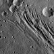 A series of linear features, which are depressions that are located within the large Yalode Crater. (Image: NASA/JPL-Caltech/UCLA/MPS/DLR/IDA)